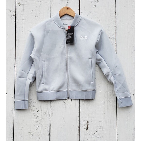 Under armour Other - Under Armour Girl Sz 10-12 M Athletic Loose Jacket Gray NEW W Elastic at Bottom